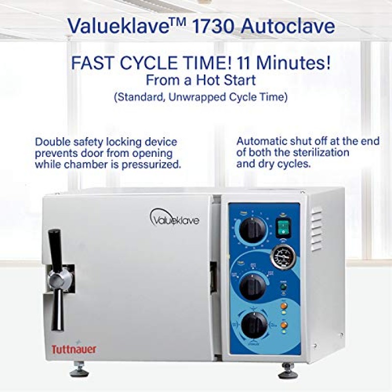 Tuttnauer 1730 Valueklave | Compact Footprint And Easy Operation | Ideal Autoclave For Small Offices