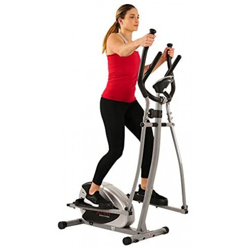 Sunny Health & Fitness SF-E905 Elliptical Machine Cross Trainer with 8 Level Resistance and Digital Monitor