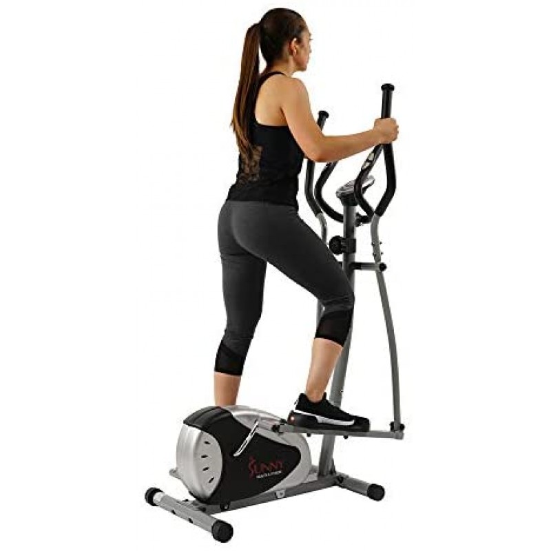 Sunny Health & Fitness SF-E905 Elliptical Machine Cross Trainer with 8 Level Resistance and Digital Monitor