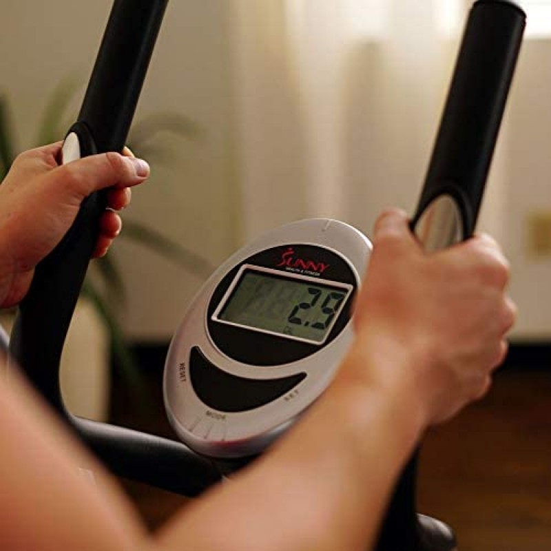 Sunny Health & Fitness SF-E905 Elliptical Machine Cross Trainer with 8 Level Resistance and Digital Monitor