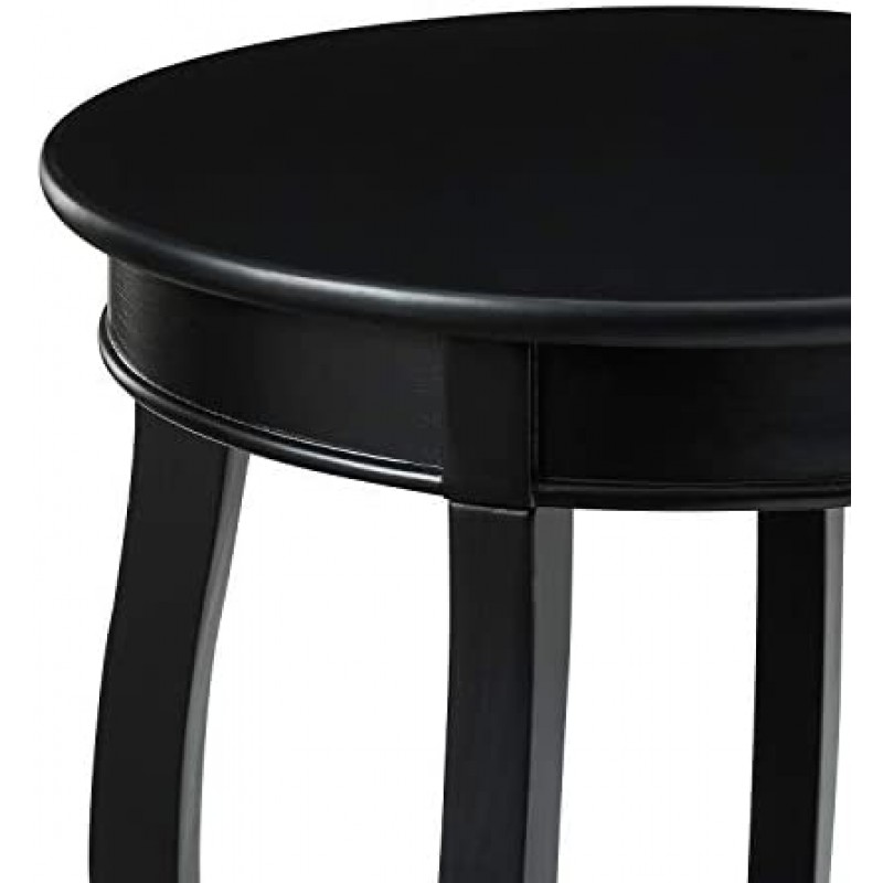 Powell Furniture Round Table with Shelf, Black