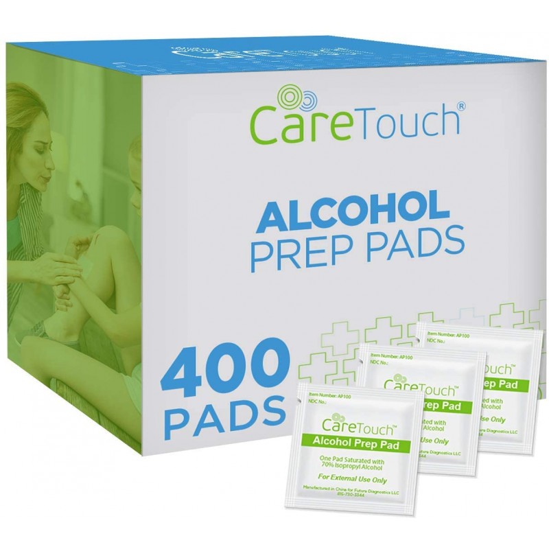 Care Touch Alcohol Prep Pads, Medium 2-Ply - 400 W...