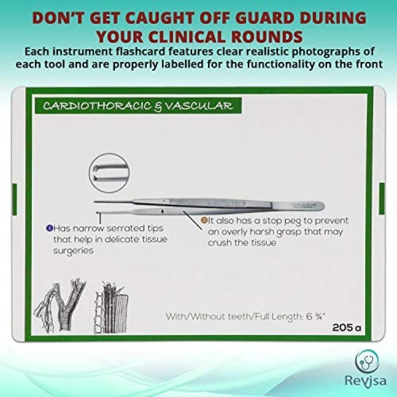 Surgical Instrumentation Flashcard for Technologists Exam,For Medical Students,Operating Room Nurses. Illustrated Instrument Index Cards for General Surgery Ob/Gyn Cardio,Orthopedics,Vascular 2