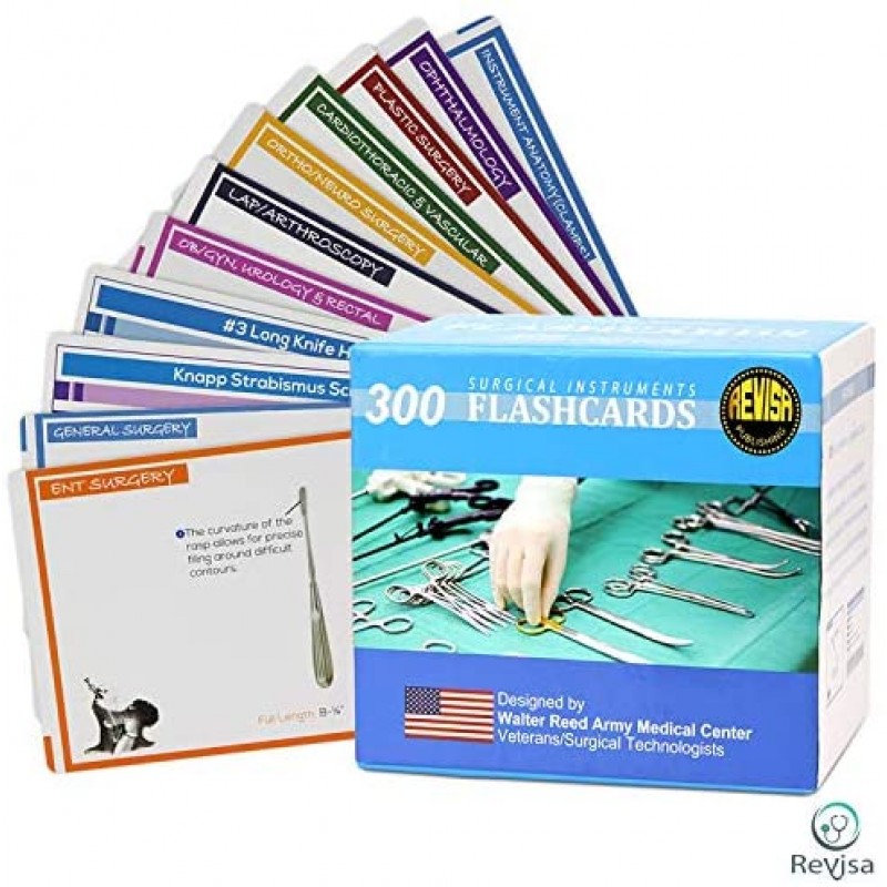 Surgical Instrumentation Flashcard for Technologists Exam,For Medical Students,Operating Room Nurses. Illustrated Instrument Index Cards for General Surgery Ob/Gyn Cardio,Orthopedics,Vascular 2