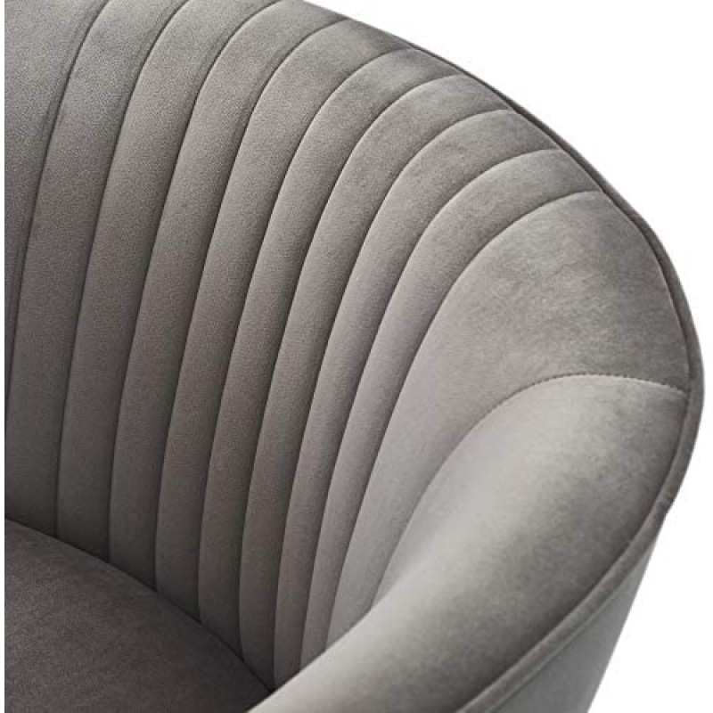 Adore Decor Leone Upholstered Accent Chair Velvet Tufted Comfy Back Cushion Club Armchair, Modern Living Room Furniture for Small Spaces, Comfortable Gray