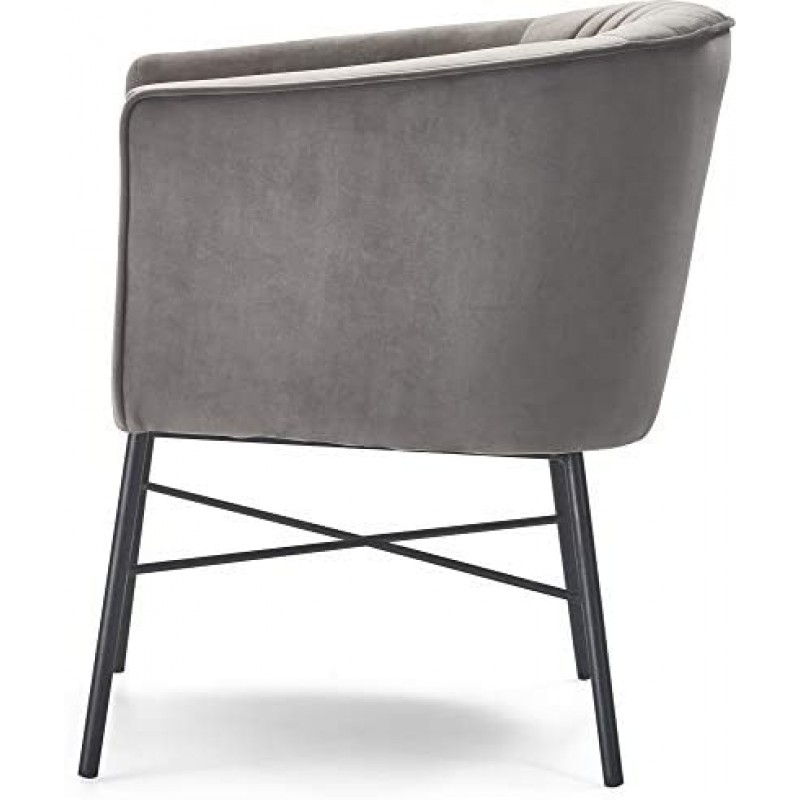 Adore Decor Leone Upholstered Accent Chair Velvet Tufted Comfy Back Cushion Club Armchair, Modern Living Room Furniture for Small Spaces, Comfortable Gray