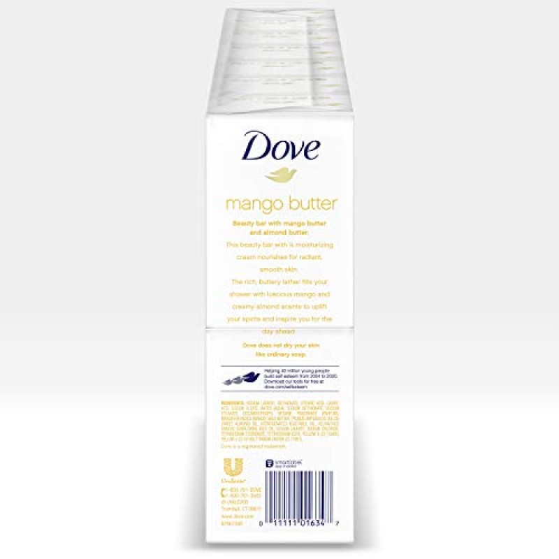 Dove Beauty Bar To Moisturize Dry Skin With Mango Butter More Moisturizing Than Bar Soap 3.75 oz 14 Bars