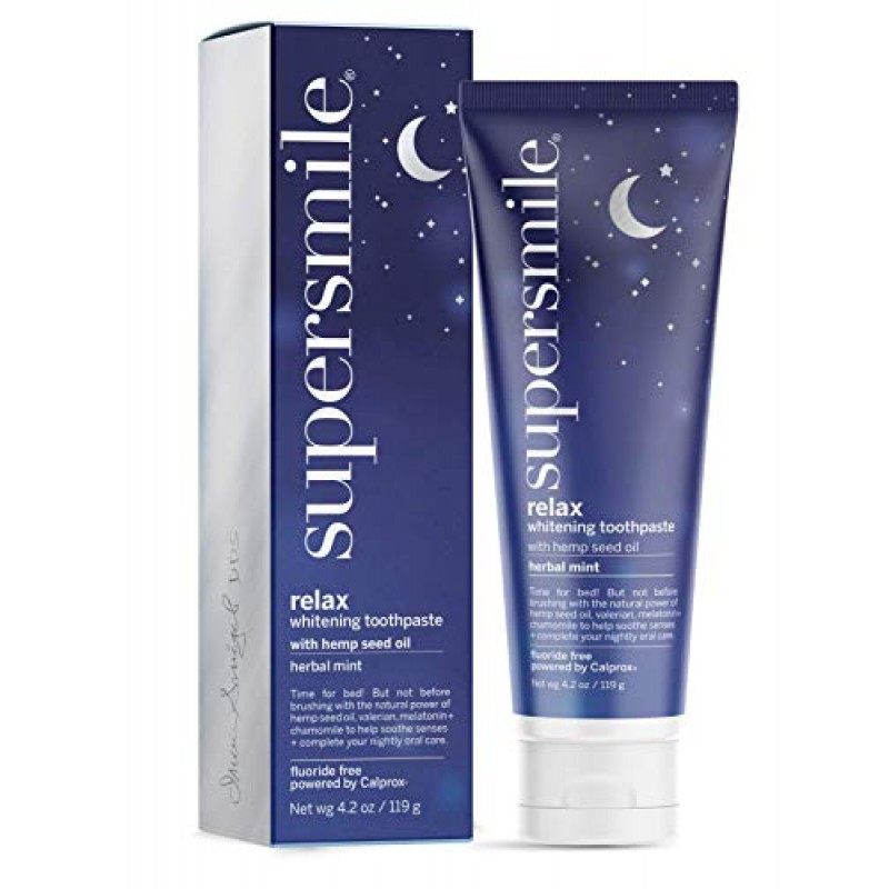 Supersmile Supersmile Relax Teeth Whitening Toothpaste with Hemp, Melatonin and Chamomile - Relax While Brushing - Clinically Proven to Whiten Teeth Up to 6 Shades (Herbal Mint, 4.2 Oz), 4.2 oz.