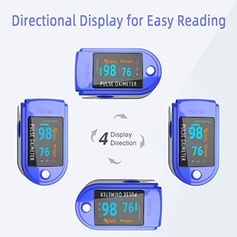 Pulse Oximeter Fingertip, Blood Oxygen Saturation Monitor Fingertip, Blood Oxygen Meter Finger Oximeter Finger with Pulse, O2 Monitor Finger for Oxygen