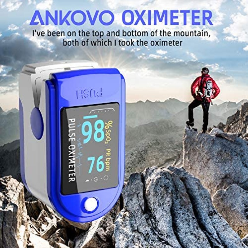 Pulse Oximeter Fingertip, Blood Oxygen Saturation Monitor Fingertip, Blood Oxygen Meter Finger Oximeter Finger with Pulse, O2 Monitor Finger for Oxygen