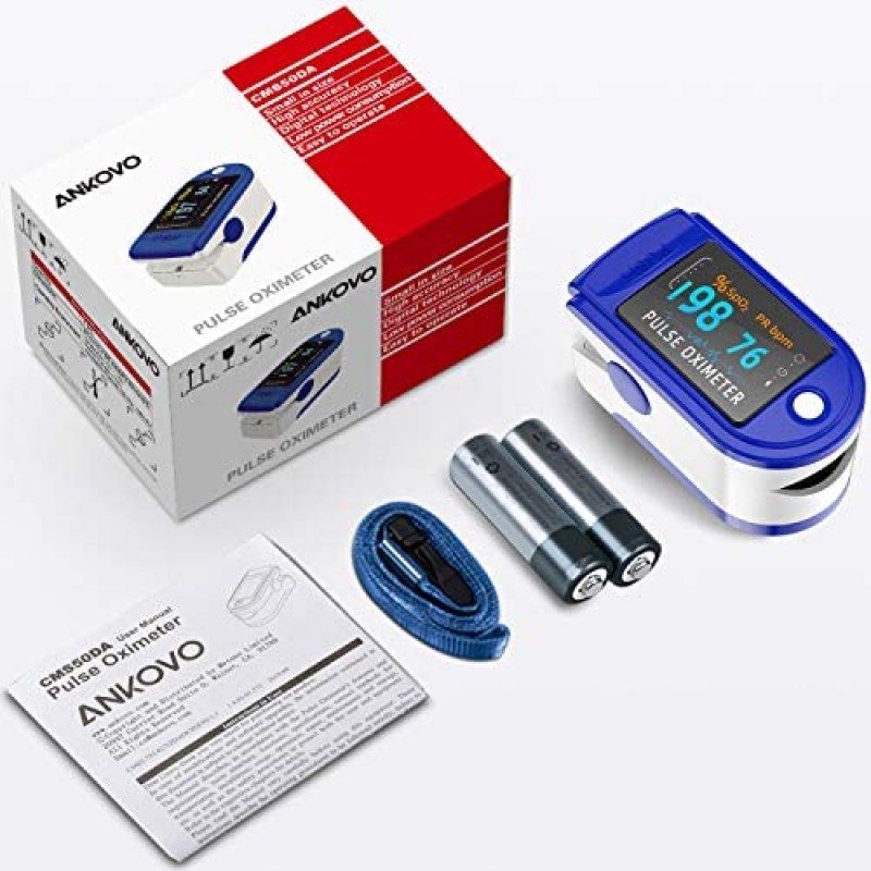 Pulse Oximeter Fingertip, Blood Oxygen Saturation Monitor Fingertip, Blood Oxygen Meter Finger Oximeter Finger with Pulse, O2 Monitor Finger for Oxygen