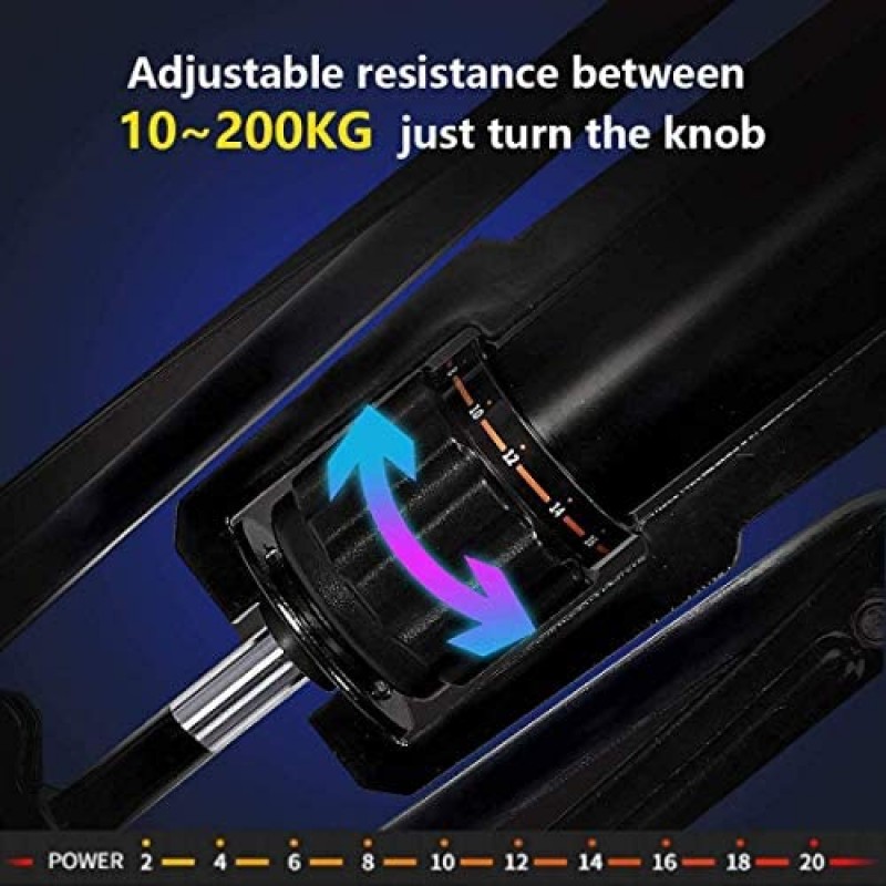 unhg Adjustable Hydraulic Power Twister Arm Exerciser 22-440lbs Home Chest Expander Muscle Shoulder Training Fitness Equipment Arm Enhanced Exercise Strengthener Grip Bar Abdominal Builder