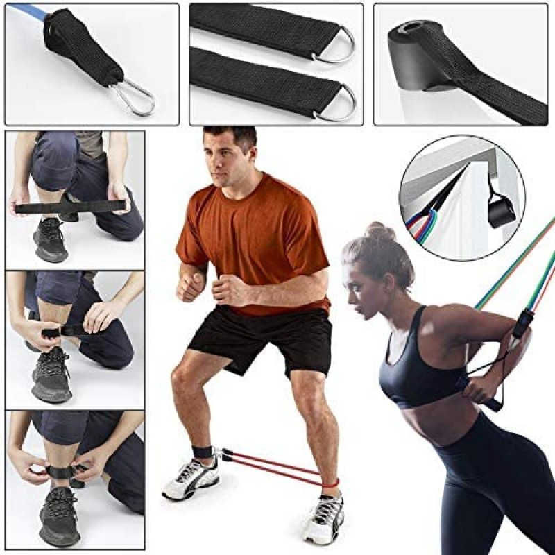 Donobi Resistance Bands Set, Workout Bands for Men Women Fitness,Natural Latex Tension Rope, Resistance Training Exercise Bands,Yoga-Pilates Office Home Gym Workout Fitness Equipment