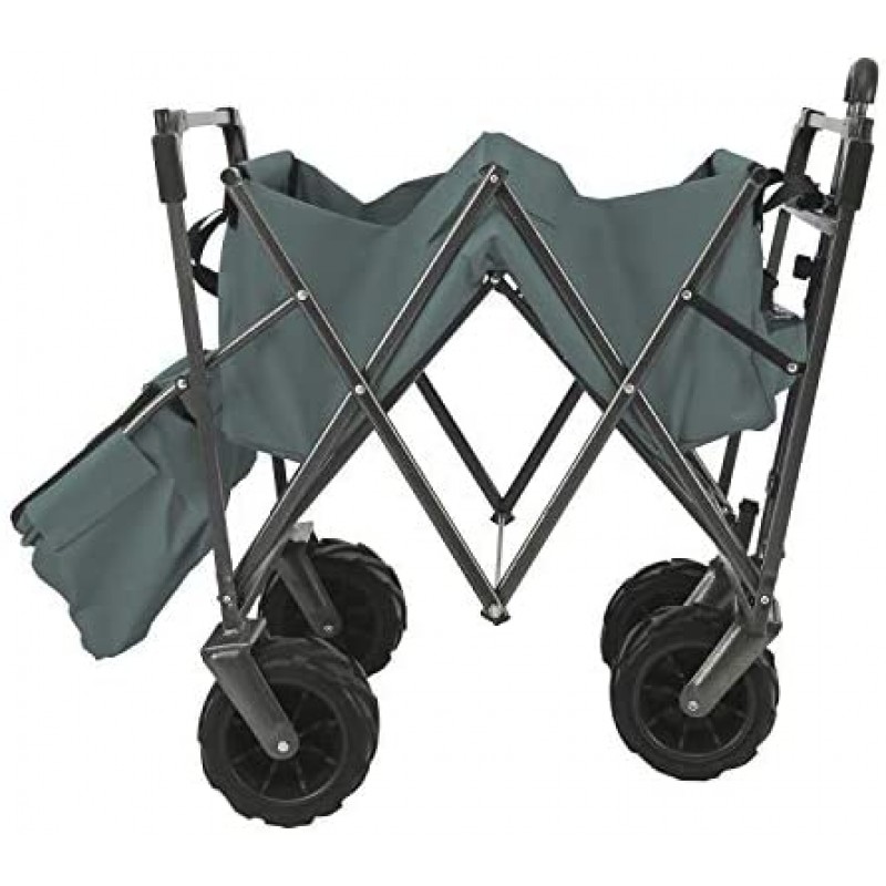 EXTEC Folding Stroller Wagon Collapsible with Canopy Outdoor Sport Baby Trolley Garden Utility Shopping Travel Beach Wagon/Cart - Easy Setup NO Tool Needed (Grey)