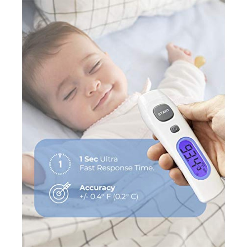 Infared Metris Instruments Model THD2FE Non-Contact Infrared Forehead Body Thermometer | No-Touch Clinical Hospital Medical-Grade Accuracy Digital Thermometers | for Professional and Home Use