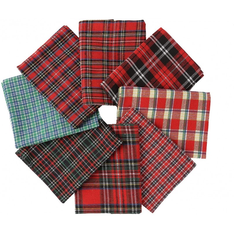 Cotton Fabric Tartan Christmas Patterns - Selectio...