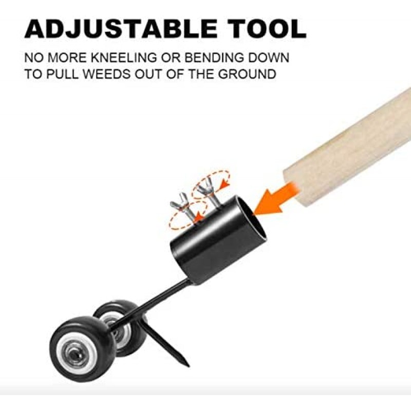 Weed Puller Tool for Cracks and Crevice Weeding Tool Weed Puller Household Helper Garden Tools Stand up Manual Weeder Hand Tool-Curved Hook