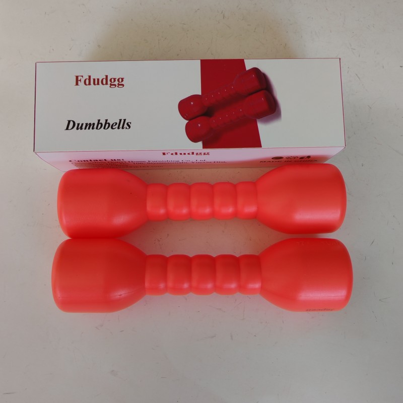 Fdudgg Dumbbells For Fitness Coated Non-Slip Grip Red 3KG 2PCS