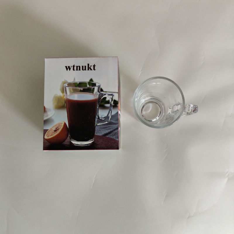 wtnukt Coffee Mugs with Handle, Transparent Coffee Cups, Perfect For Cappuccino, Tea, Latte, Espresso, Hot Beverage