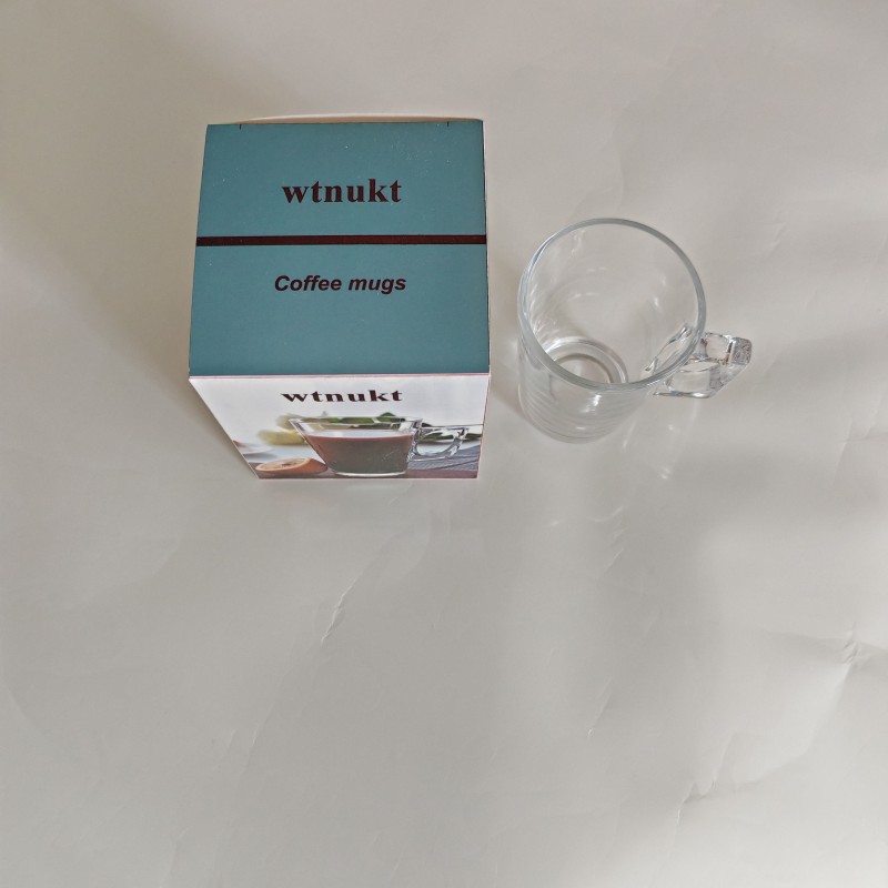 wtnukt Coffee Mugs with Handle, Transparent Coffee Cups, Perfect For Cappuccino, Tea, Latte, Espresso, Hot Beverage