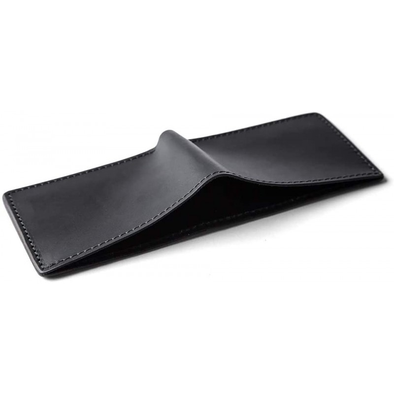 Tanner Goods | Utility Bifold Traditional 4 Card Slot Wallet, Black English Bridle Leather