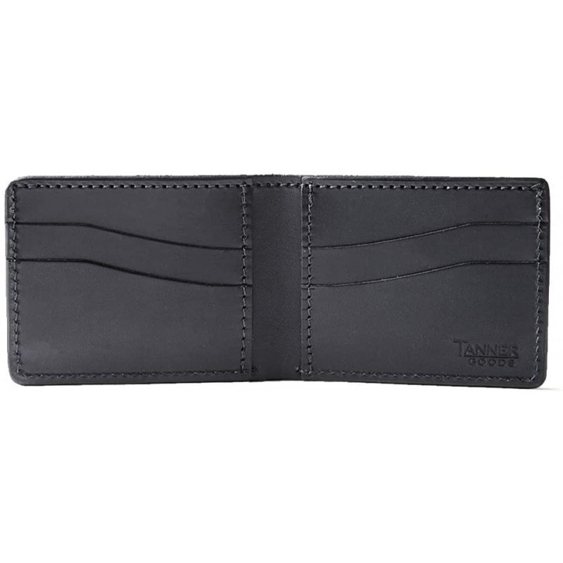 Tanner Goods | Utility Bifold Traditional 4 Card Slot Wallet, Black English Bridle Leather