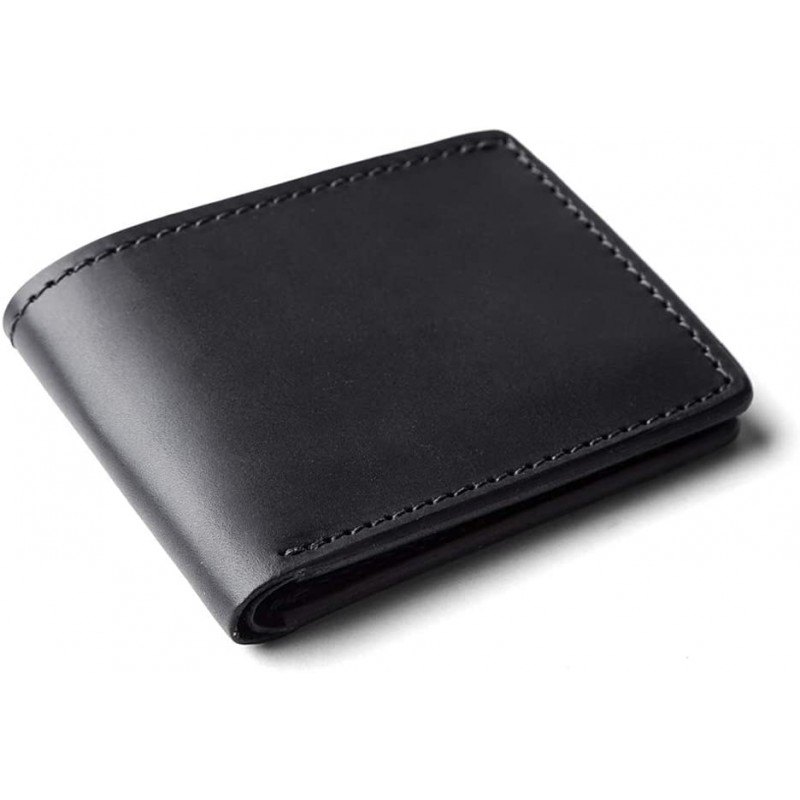 Tanner Goods | Utility Bifold Traditional 4 Card Slot Wallet, Black English Bridle Leather