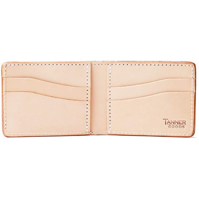 Tanner Goods | Utility Bifold Traditional 4 Card Slot Wallet, Natural Tooling Leather