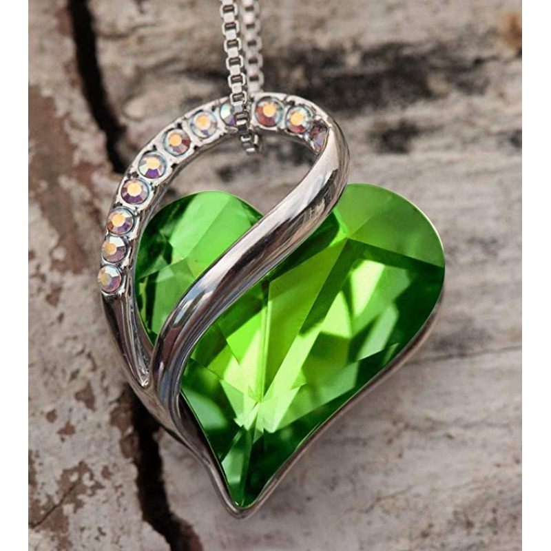 Leafael Infinity Love Heart Pendant Necklace Birth...