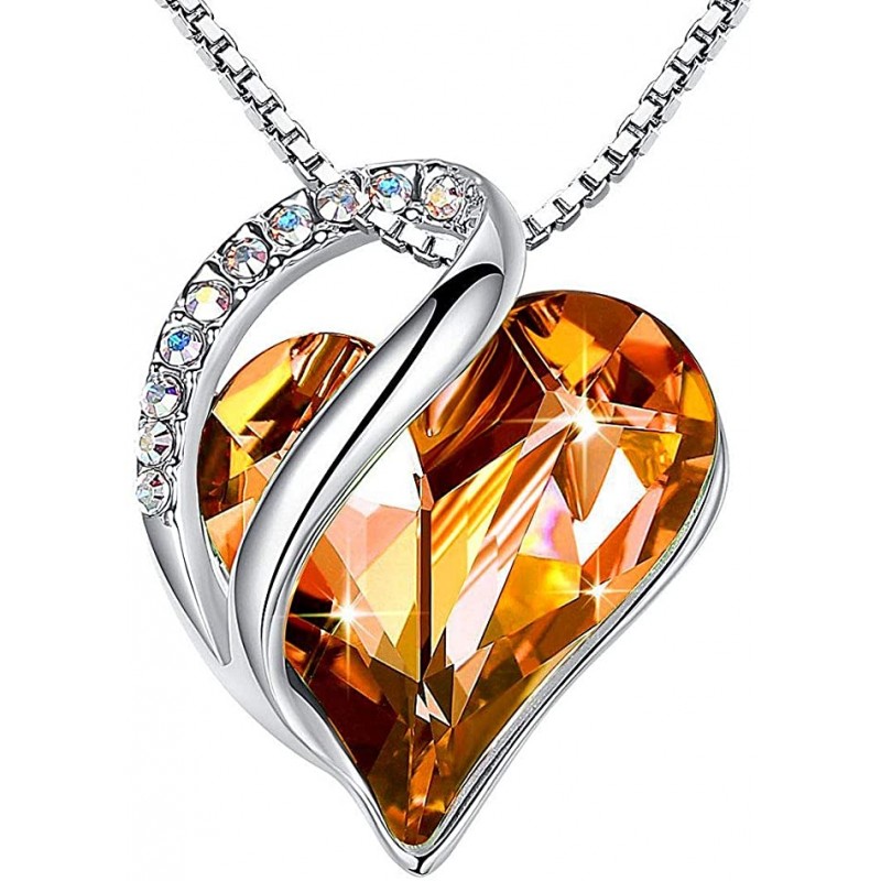 Leafael Infinity Love Heart Pendant Necklace Birth...