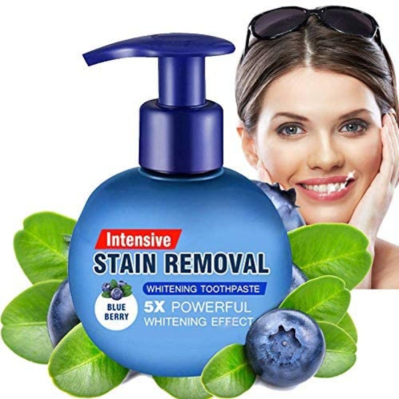 Intensive Stain Removal Whitening Toothpaste Baking Soda Fight Bleeding Gums Power Cleaning Fluoride-Free Natural Press Toothpaste